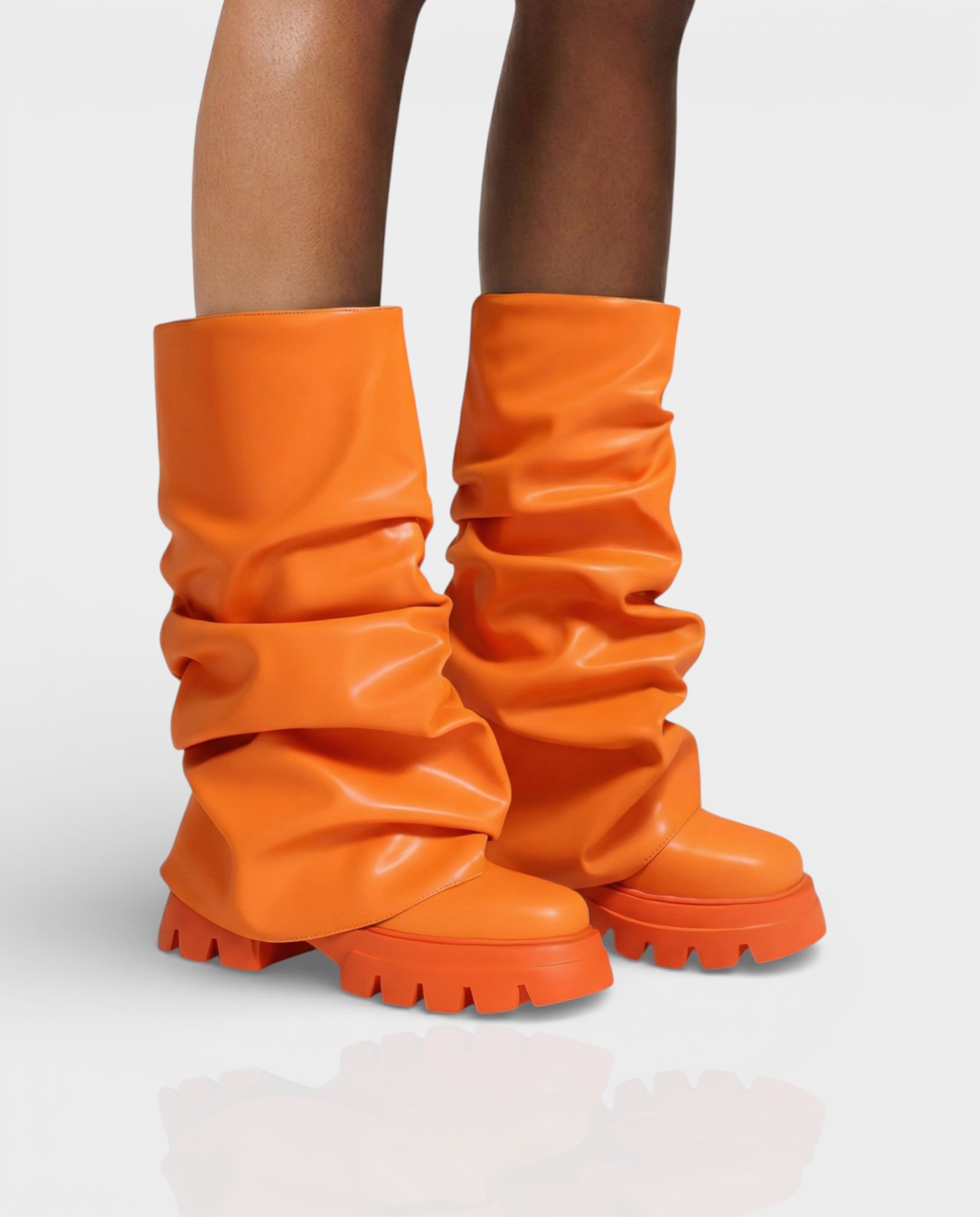 CRISTINA | Slouchy Platform Mid-Calf Boots