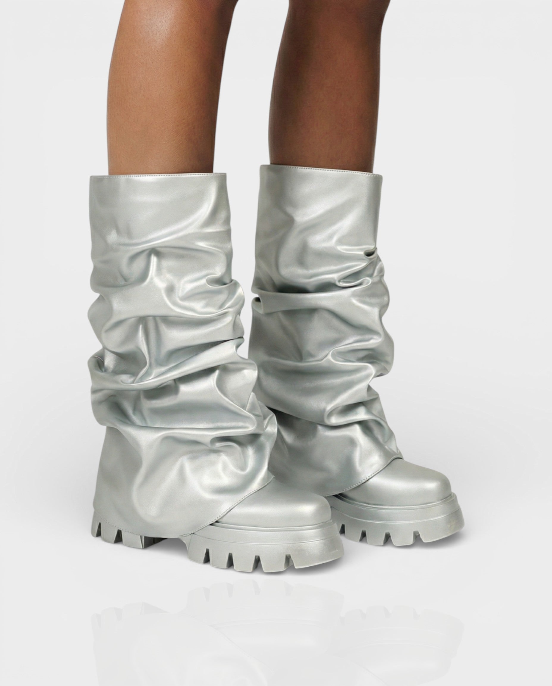 CRISTINA | Slouchy Platform Mid-Calf Boots
