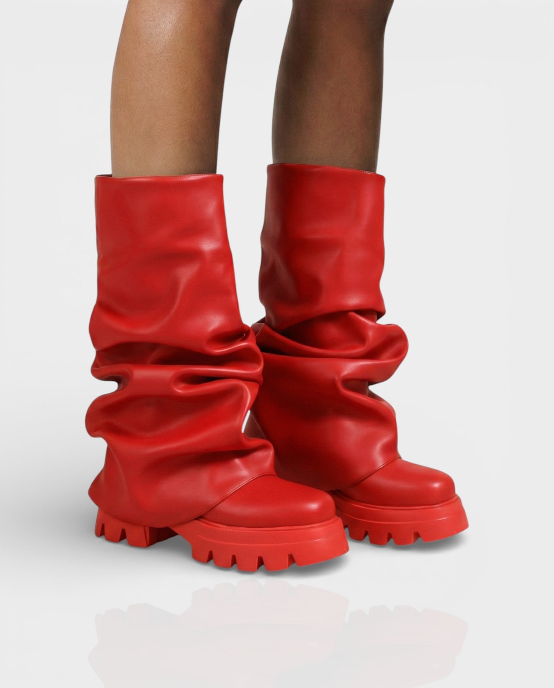 CRISTINA | Slouchy Platform Mid-Calf Boots