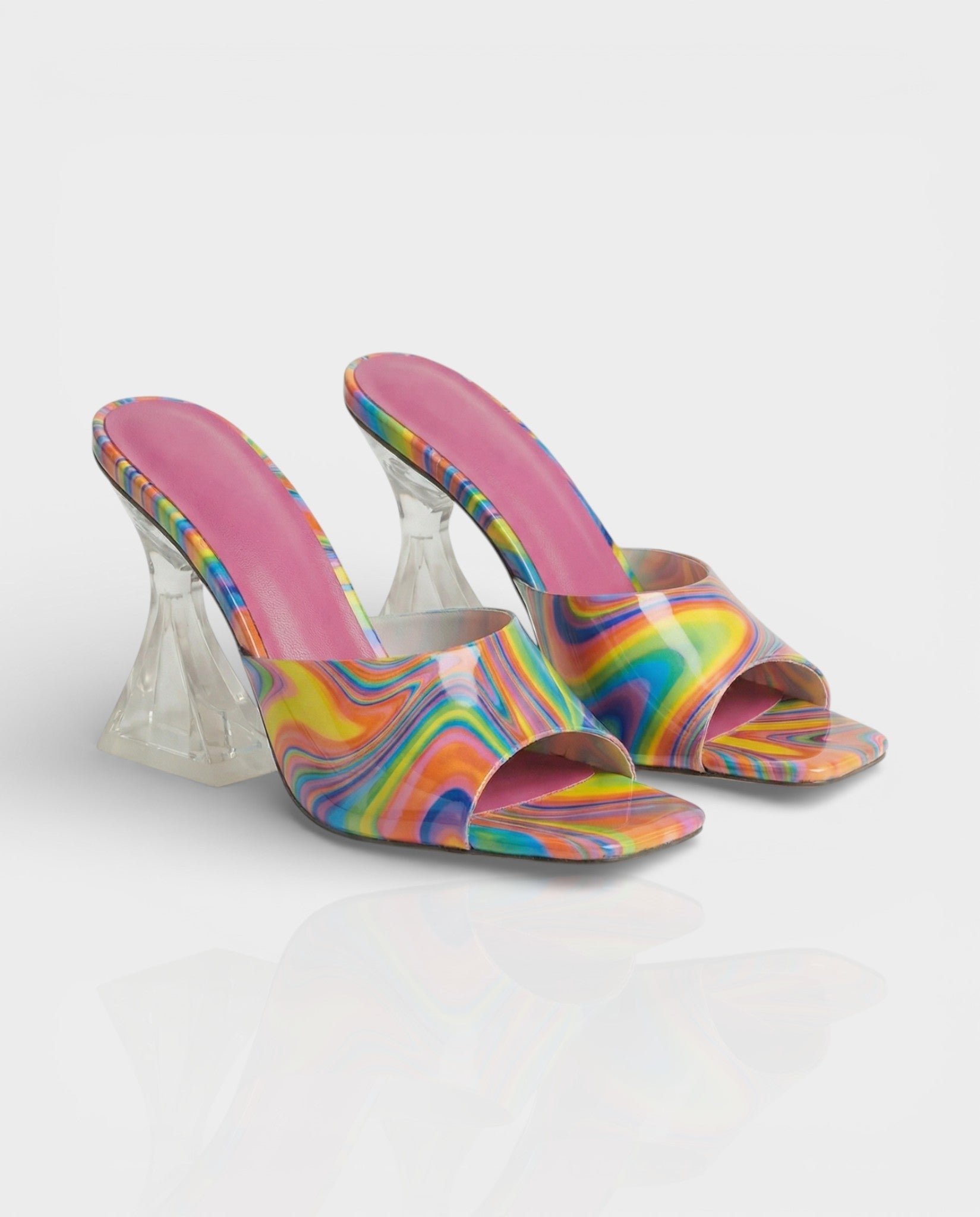 ORELIA | Contrast Peep Toe Heels Sandals