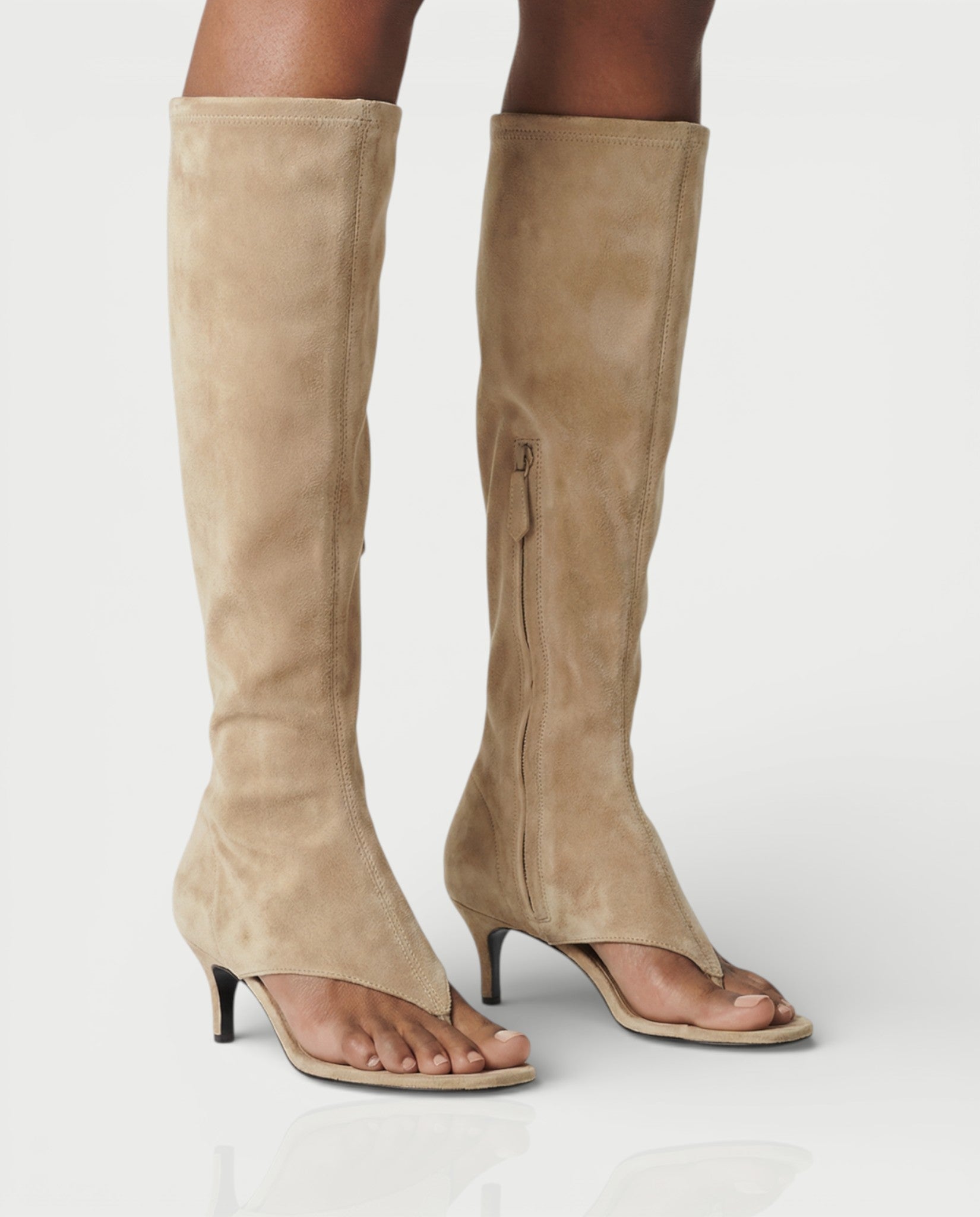 HOLIRA | Knee-High Thong Sandal Heels