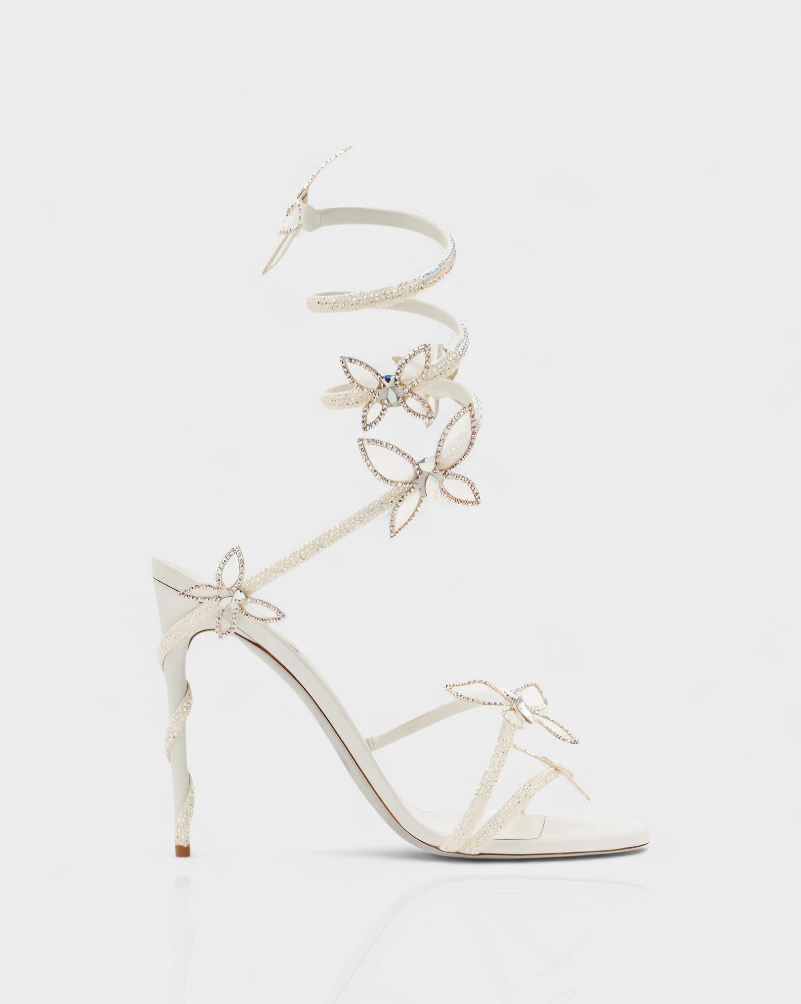LYNA | Crystal Butterfly Spiral High Heels