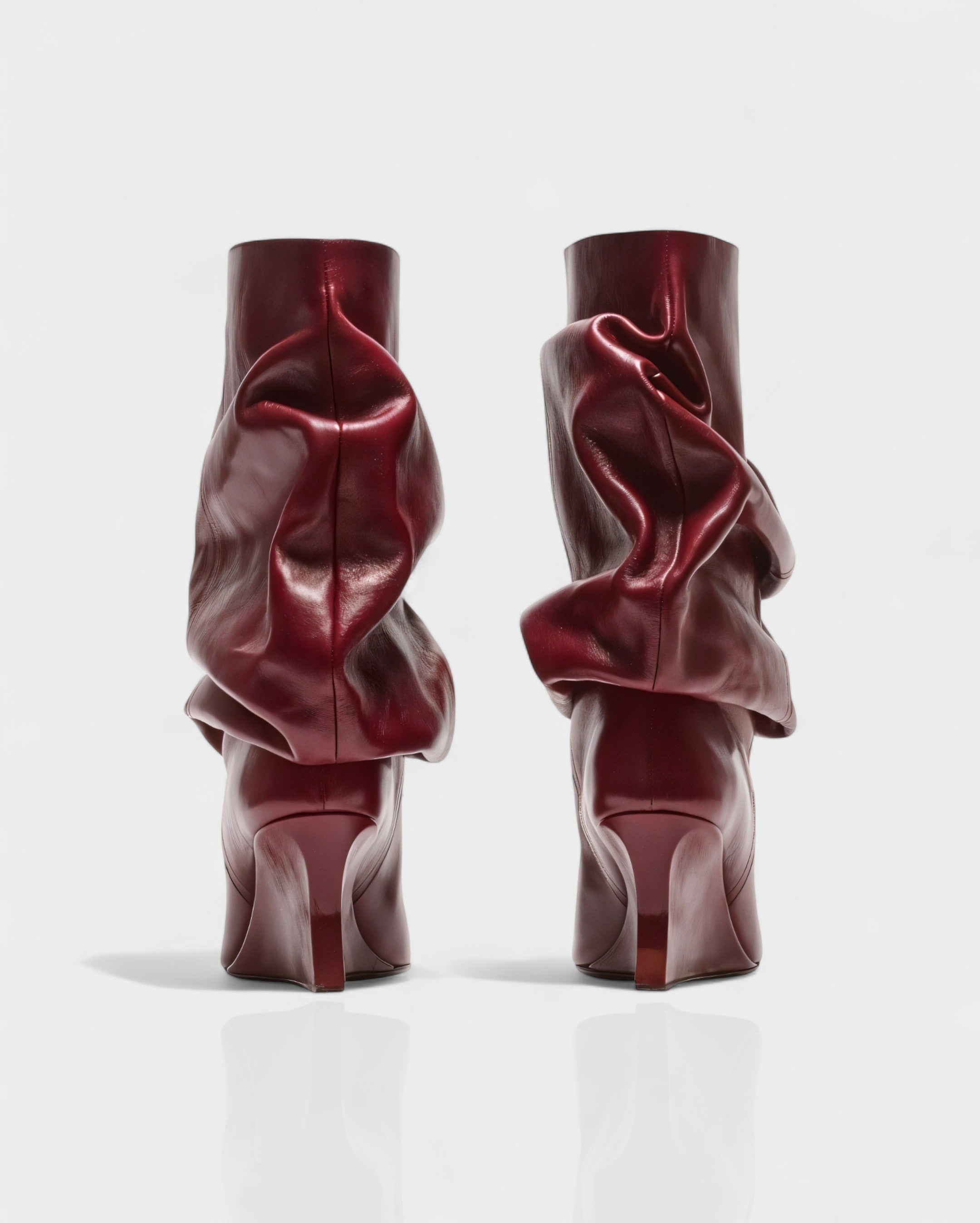 IRELLE | Slouchy Faux Leather Pointed Wedge Heel Boots