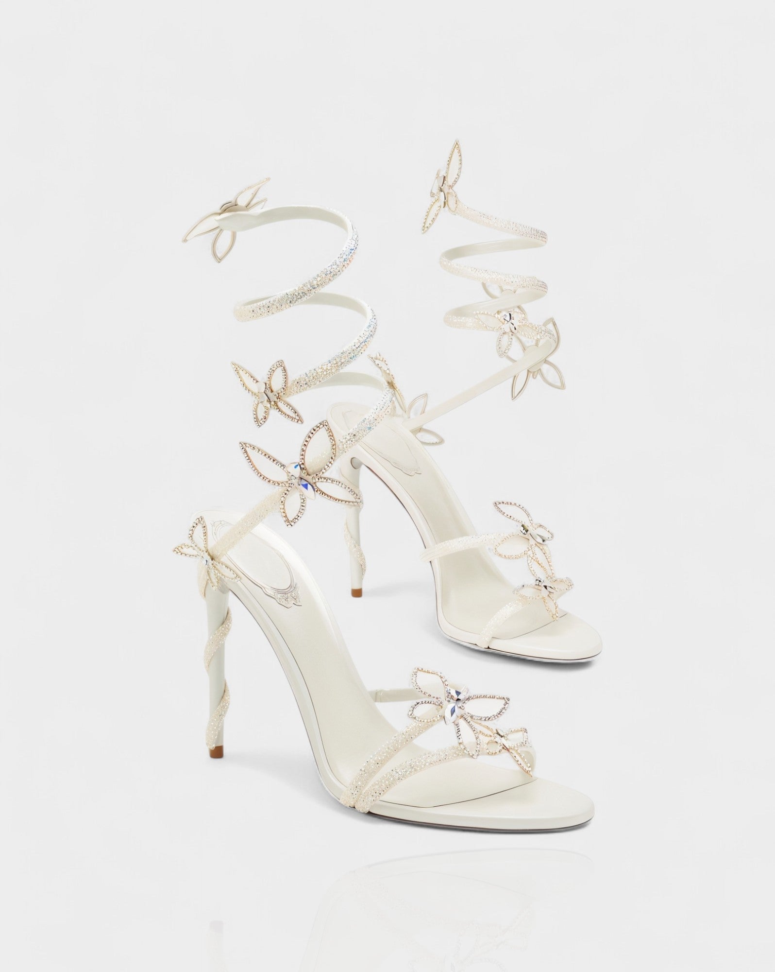 LYNA | Crystal Butterfly Spiral High Heels