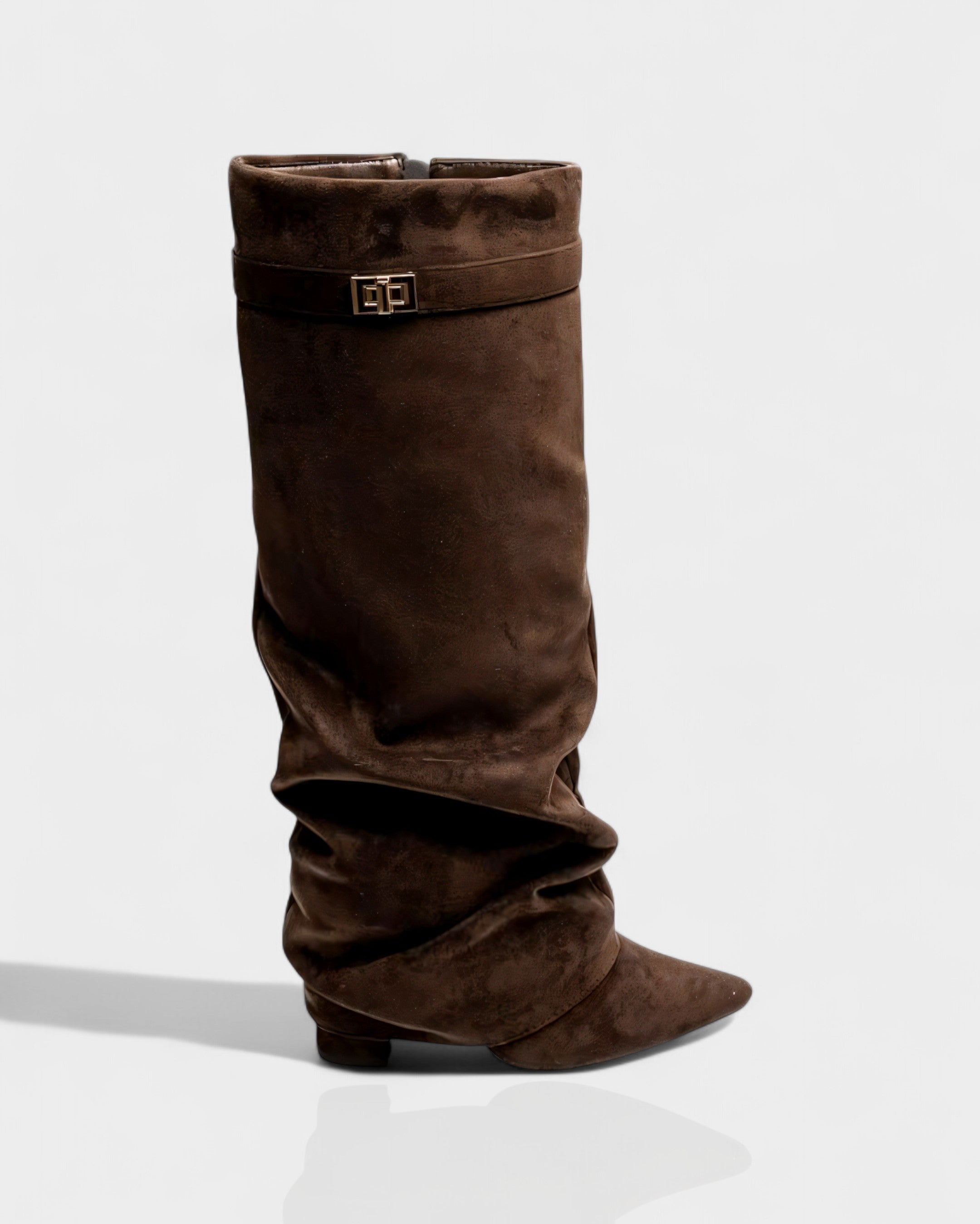 MAISY | Slouchy Pointed-Toe Knee-High Boots