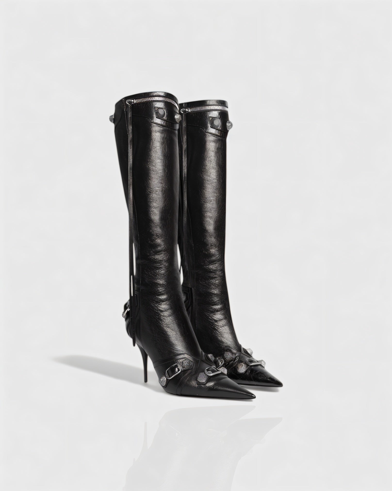 WENA | Studded Pointed Toe Knee-High Boots