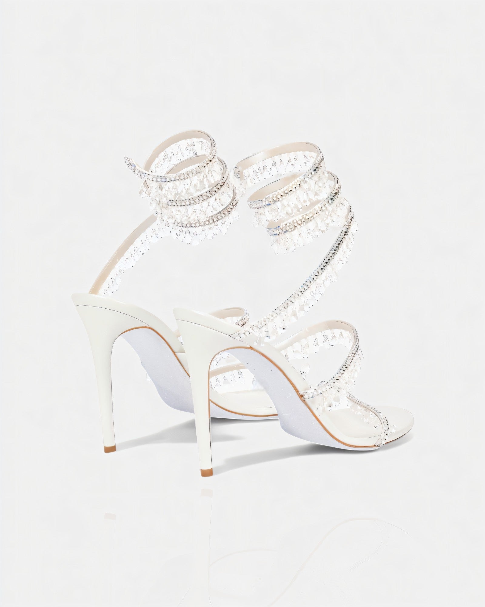 ALYRA | Rhinestone Tassel Ankle-Wrap High Heels