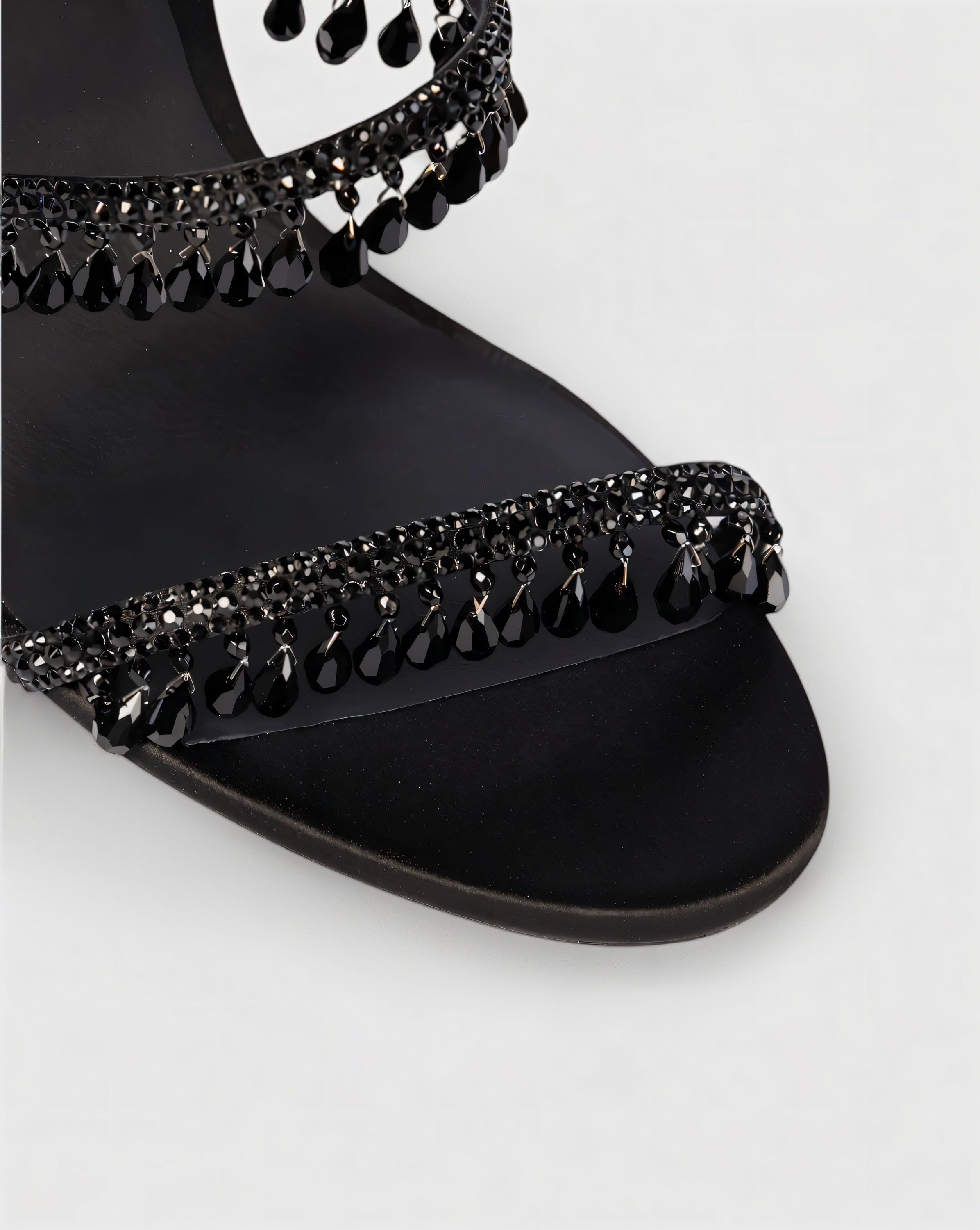 ALYRA | Rhinestone Tassel Ankle-Wrap High Heels