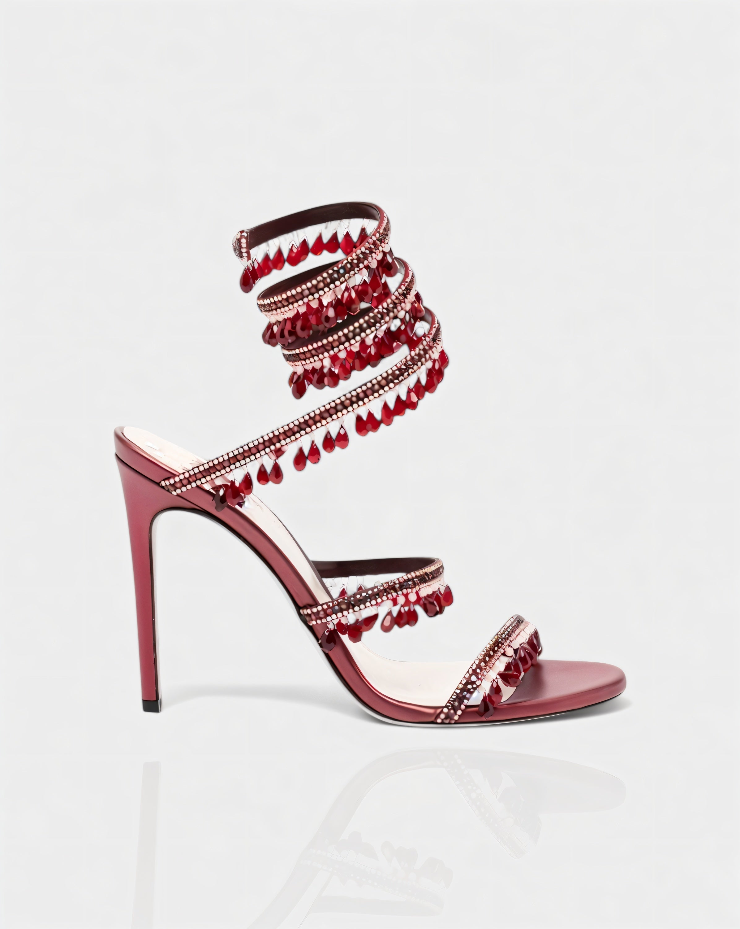 ALYRA | Rhinestone Tassel Ankle-Wrap High Heels