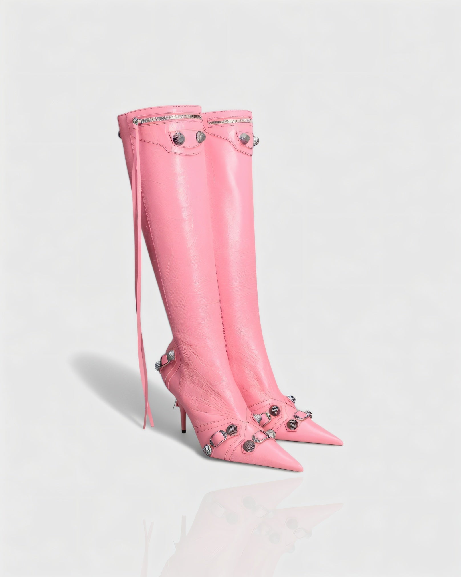 WENA | Studded Pointed Toe Knee-High Boots