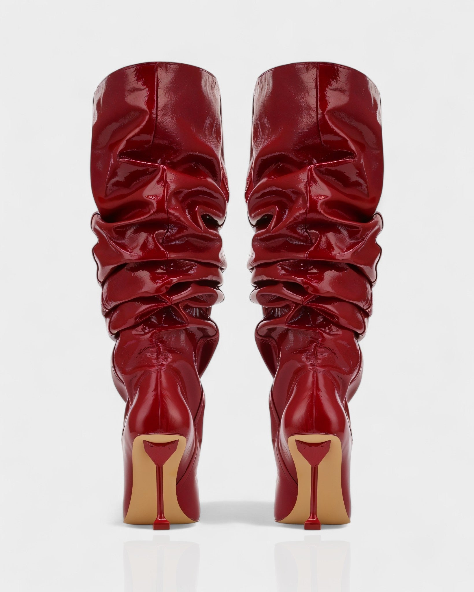 BELLARA | Faux Leather Slouchy Pointed Toe Stiletto Boots