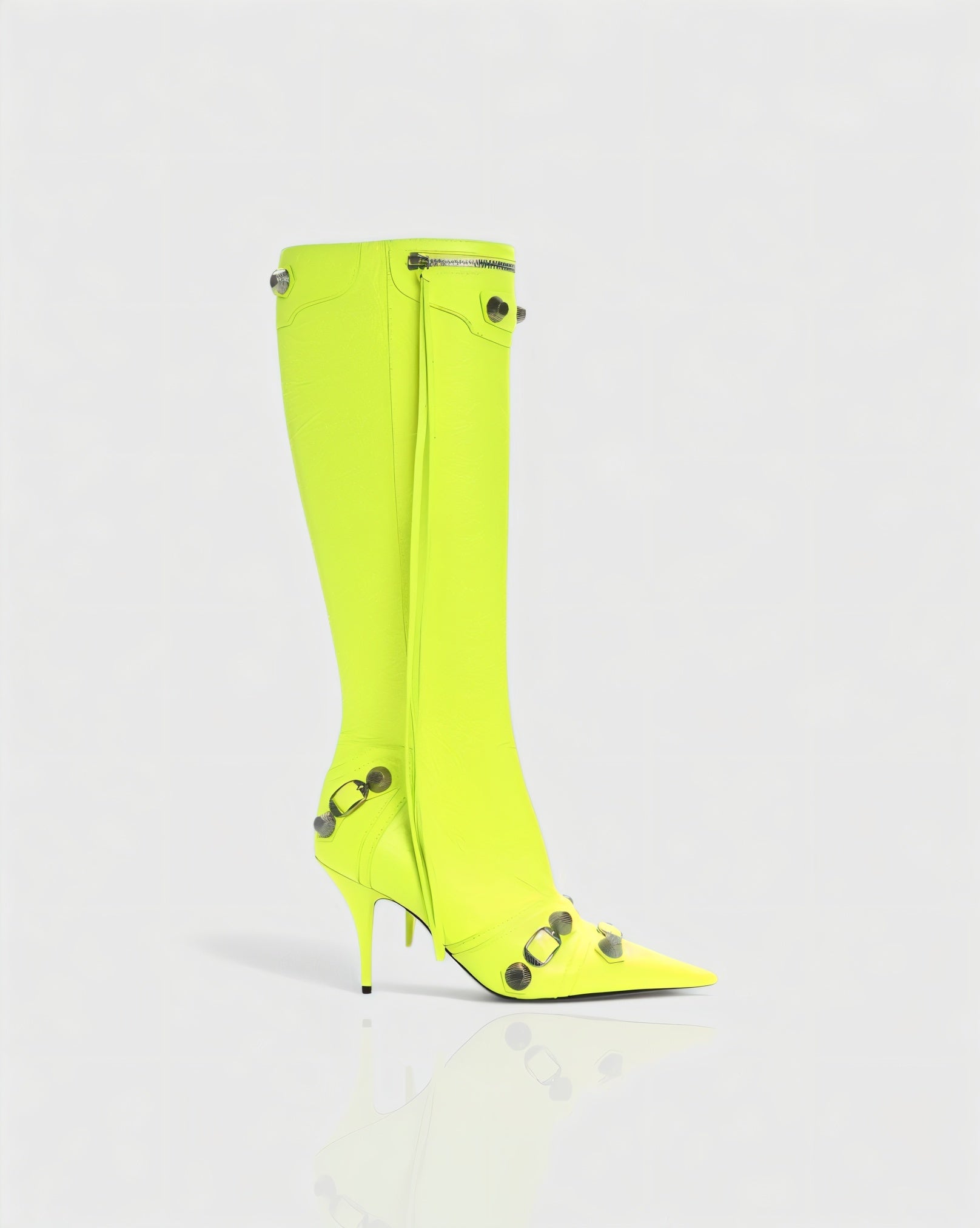 WENA | Studded Pointed Toe Knee-High Boots