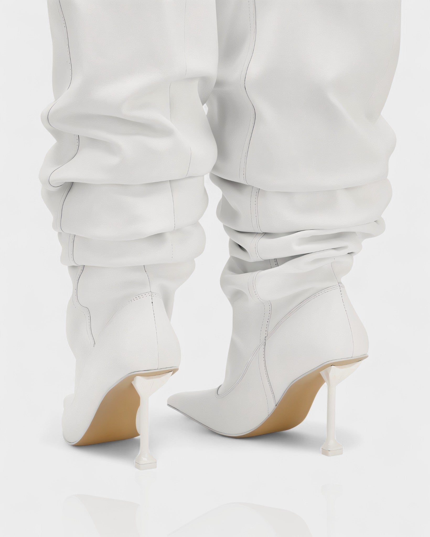 BELLARA | Faux Leather Slouchy Pointed Toe Stiletto Boots