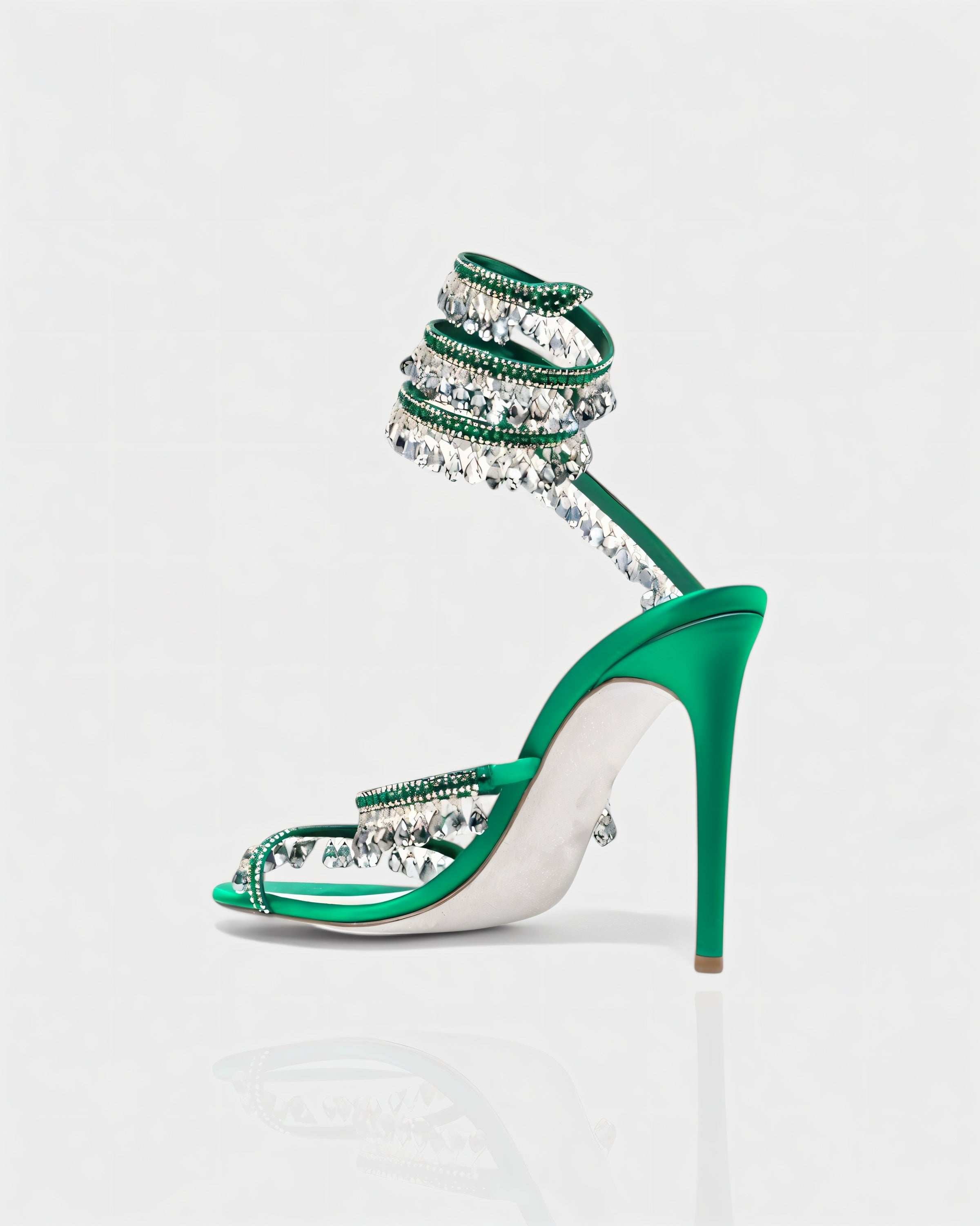 ALYRA | Rhinestone Tassel Ankle-Wrap High Heels
