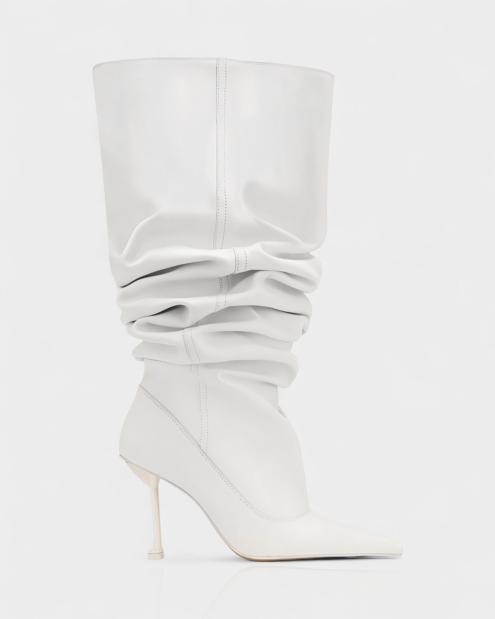 BELLARA | Faux Leather Slouchy Pointed Toe Stiletto Boots