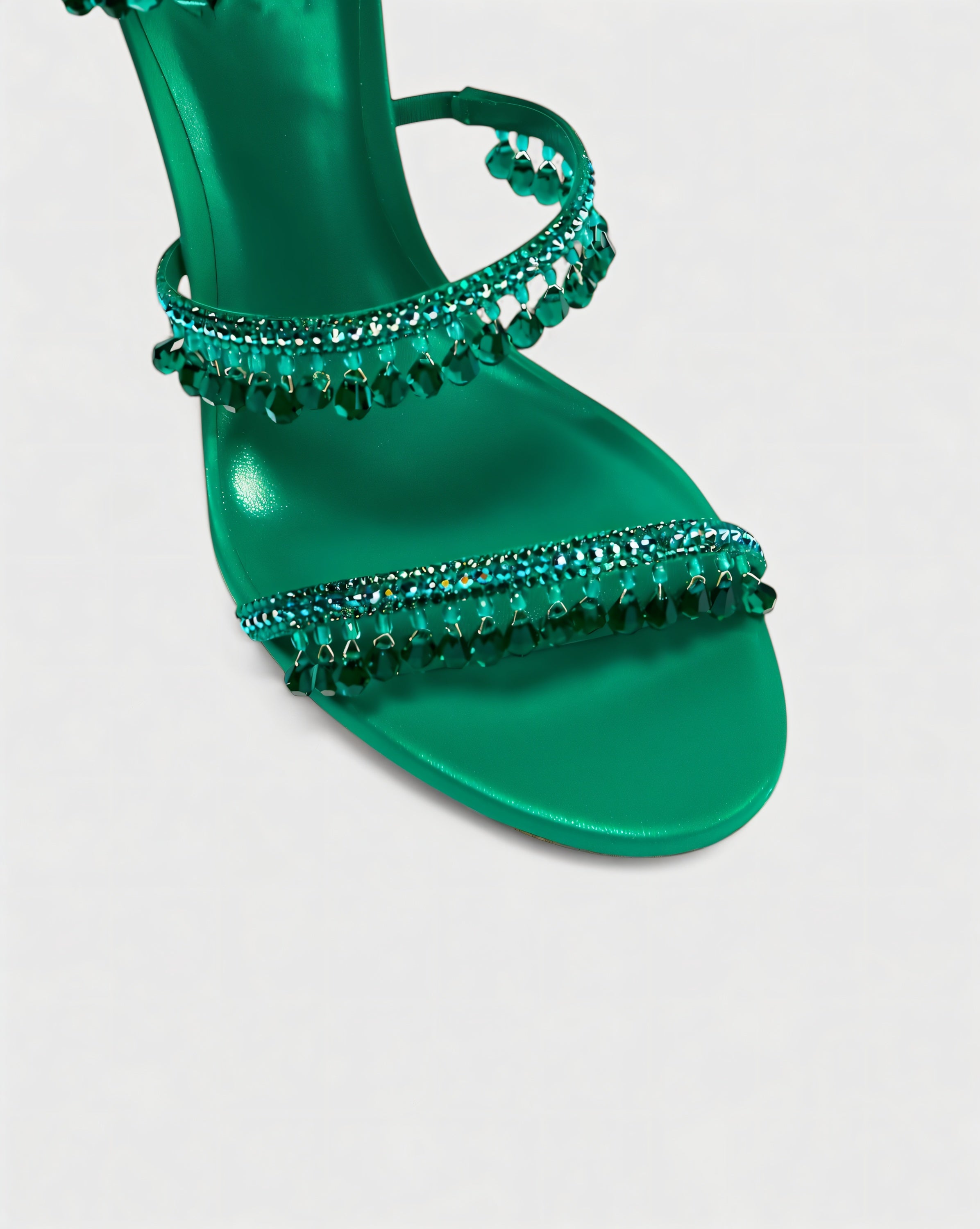 ALYRA | Rhinestone Tassel Ankle-Wrap High Heels