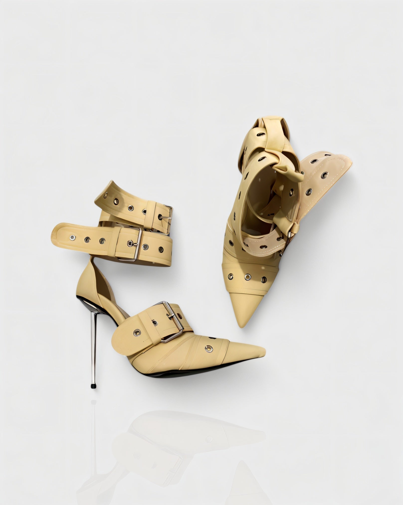 MARILYN | Buckle Strap Pointed-Toe Stiletto Heels