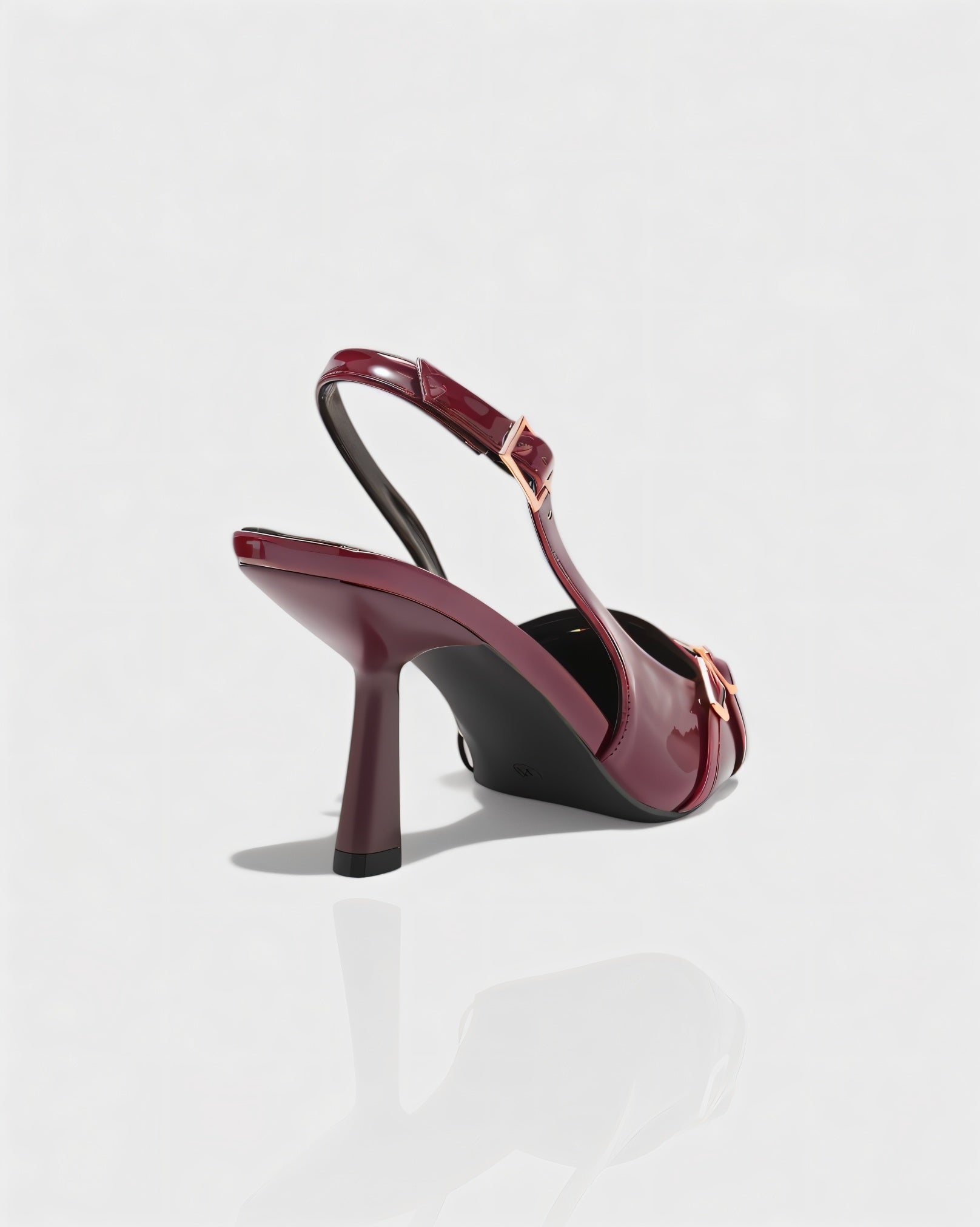 VALEN | Patent Buckle Slingback Heels