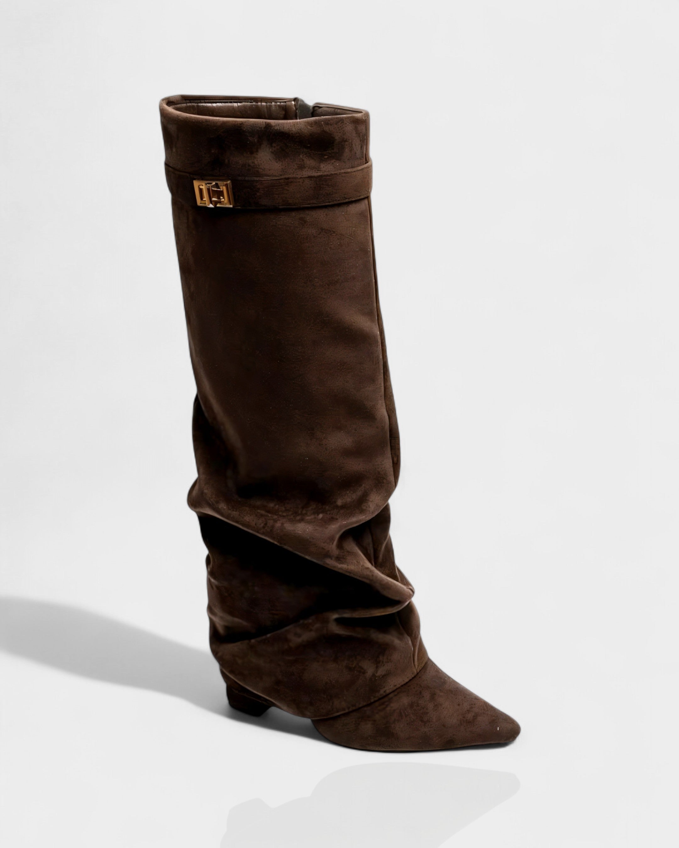 MAISY | Slouchy Pointed-Toe Knee-High Boots
