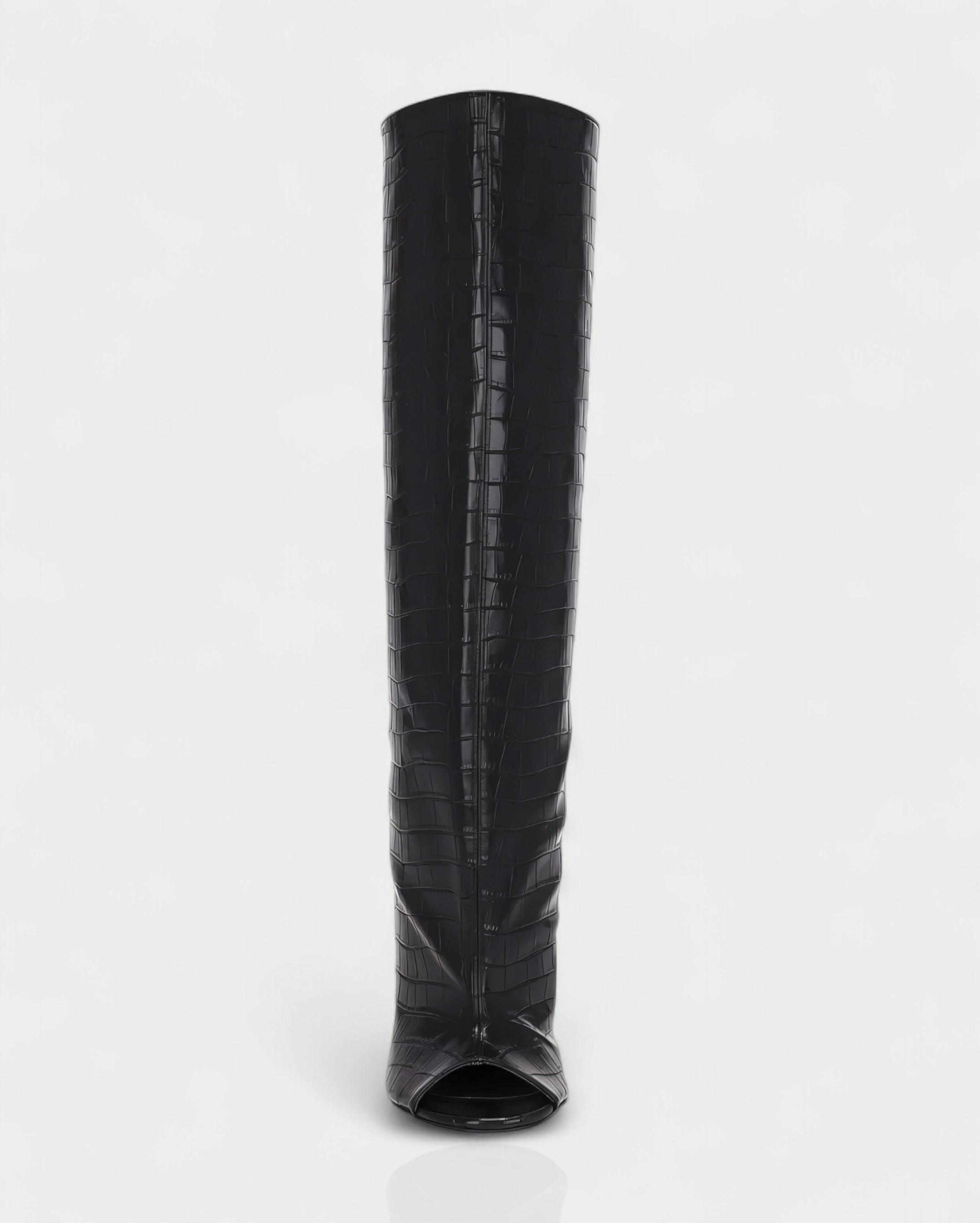 HELIRA | Peep Toe Wedge Knee High Boots