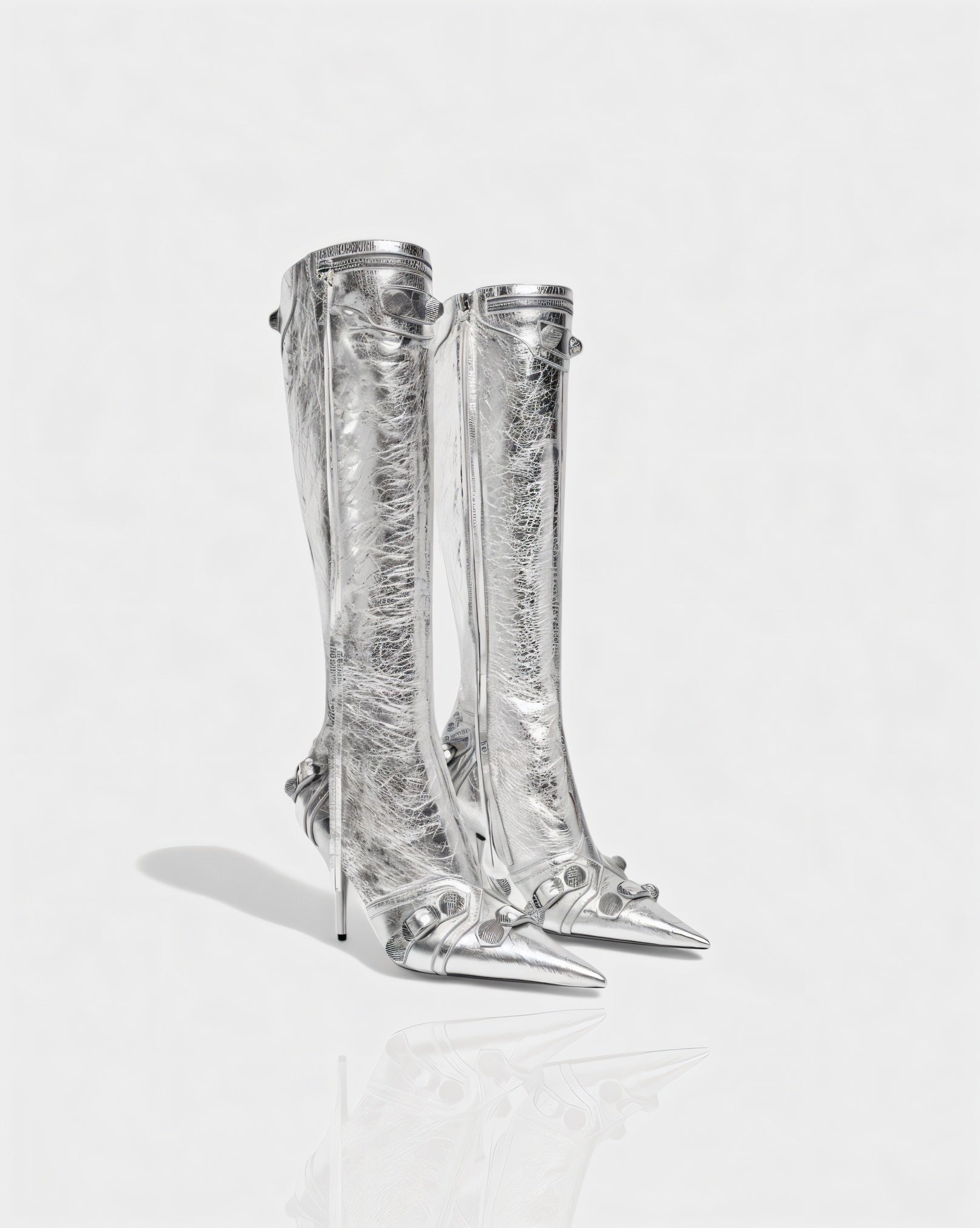 WENA | Studded Pointed Toe Knee-High Boots