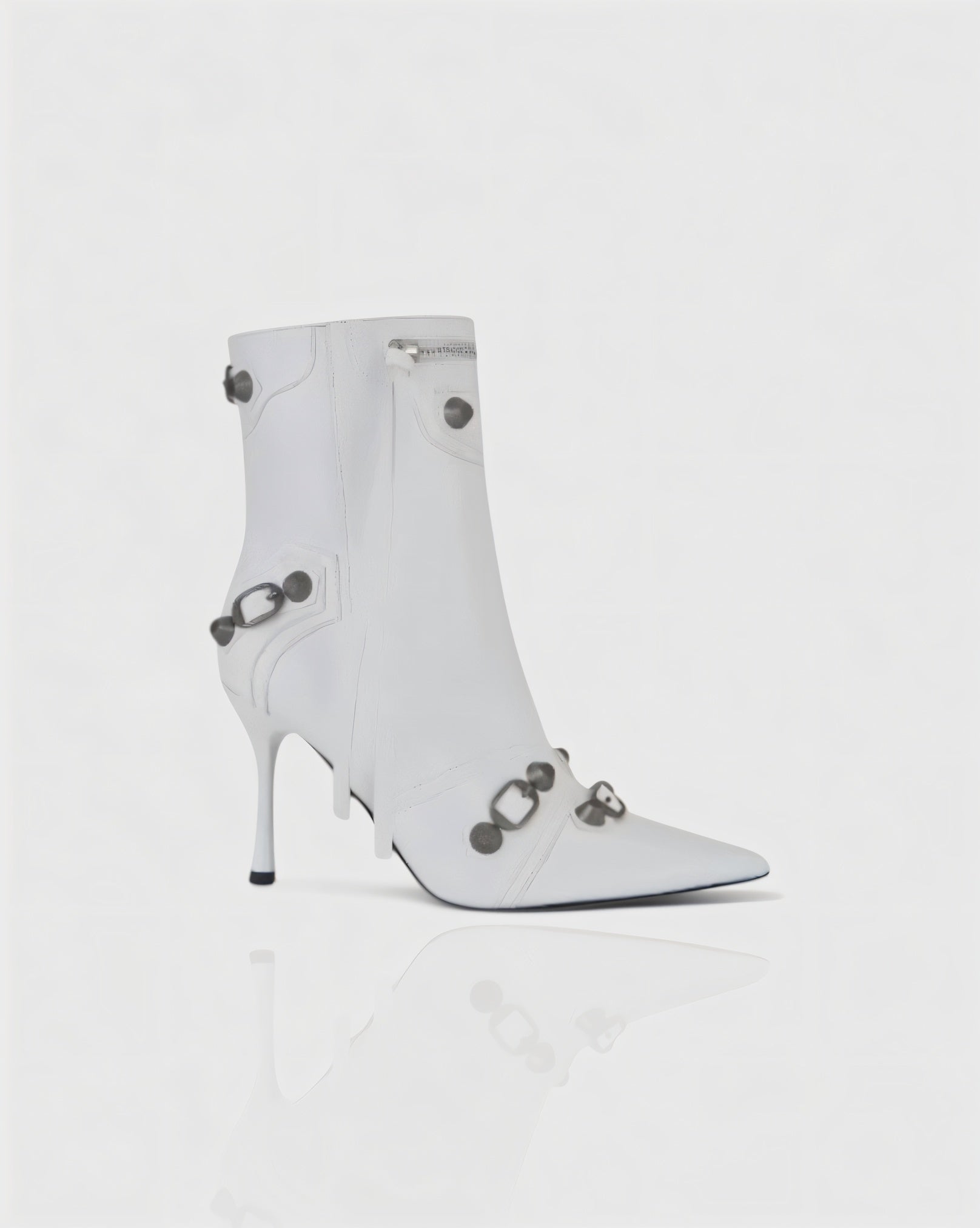 REVINA | Studded Leather Pointed-Toe Ankle Boots