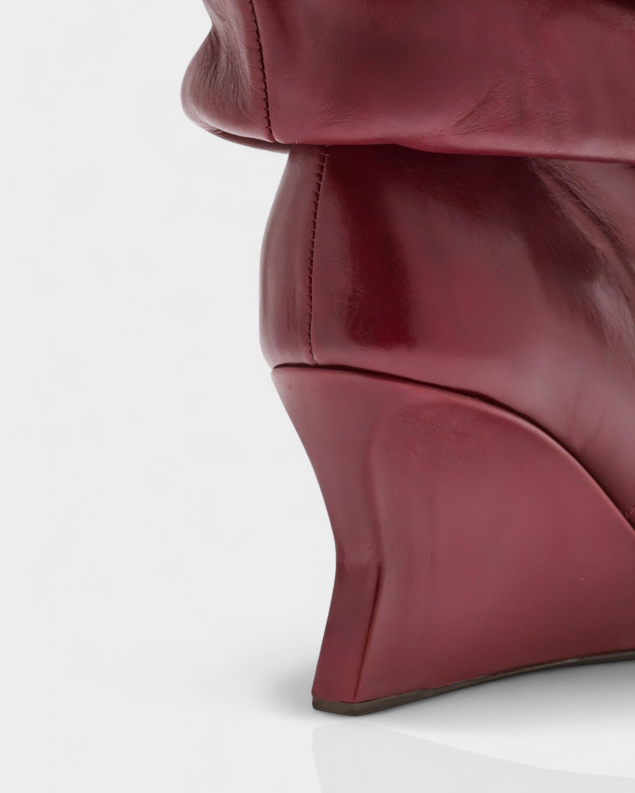 IRELLE | Slouchy Faux Leather Pointed Wedge Heel Boots