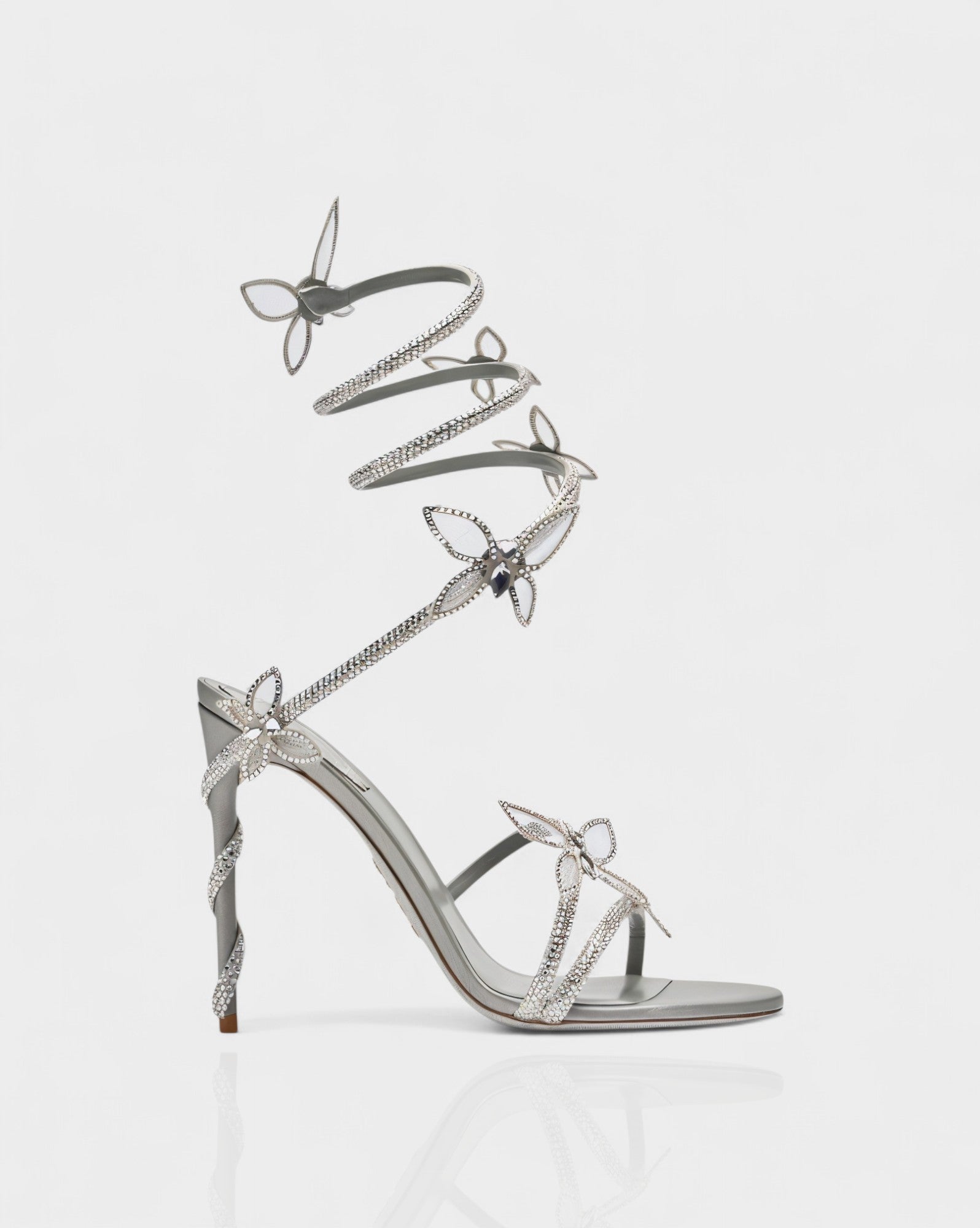 LYNA | Crystal Butterfly Spiral High Heels