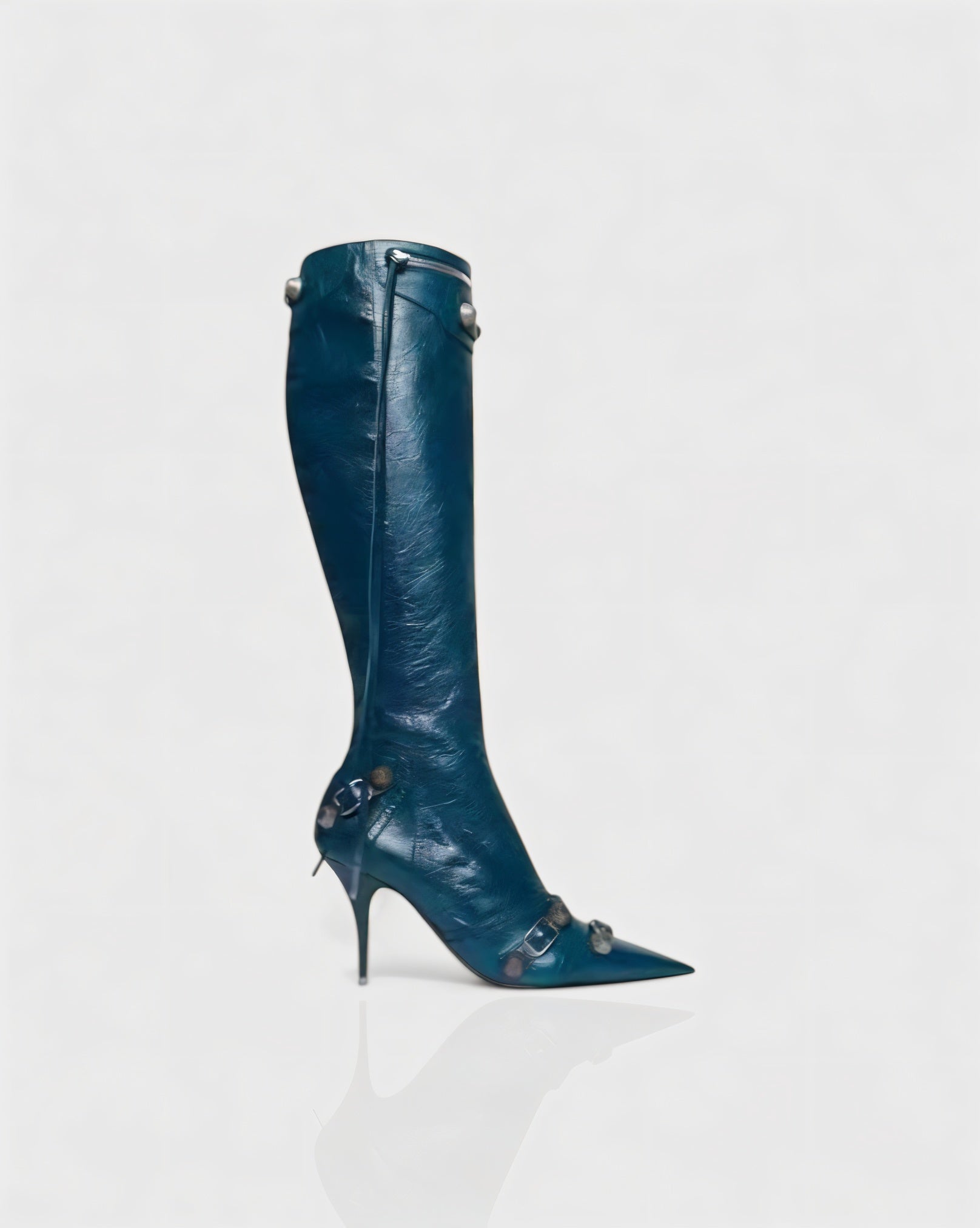 WENA | Studded Pointed Toe Knee-High Boots