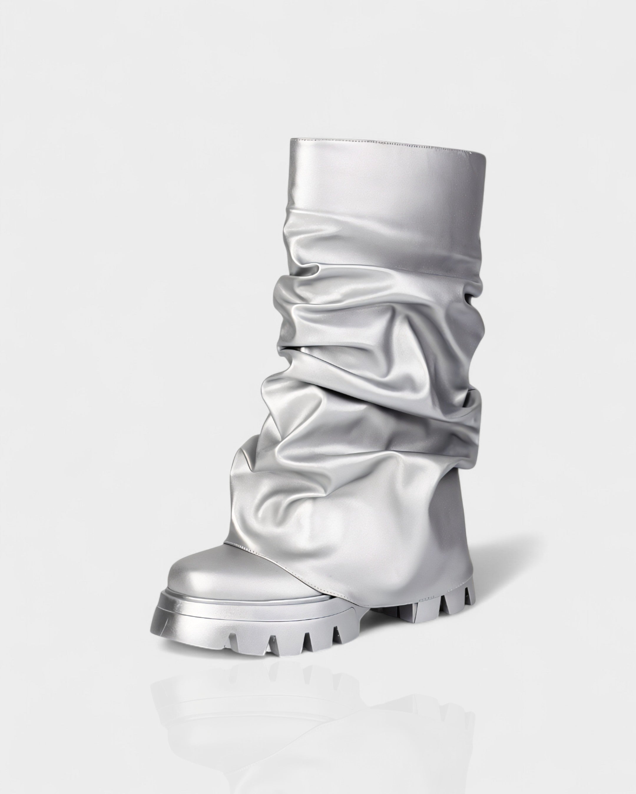 CRISTINA | Slouchy Platform Mid-Calf Boots