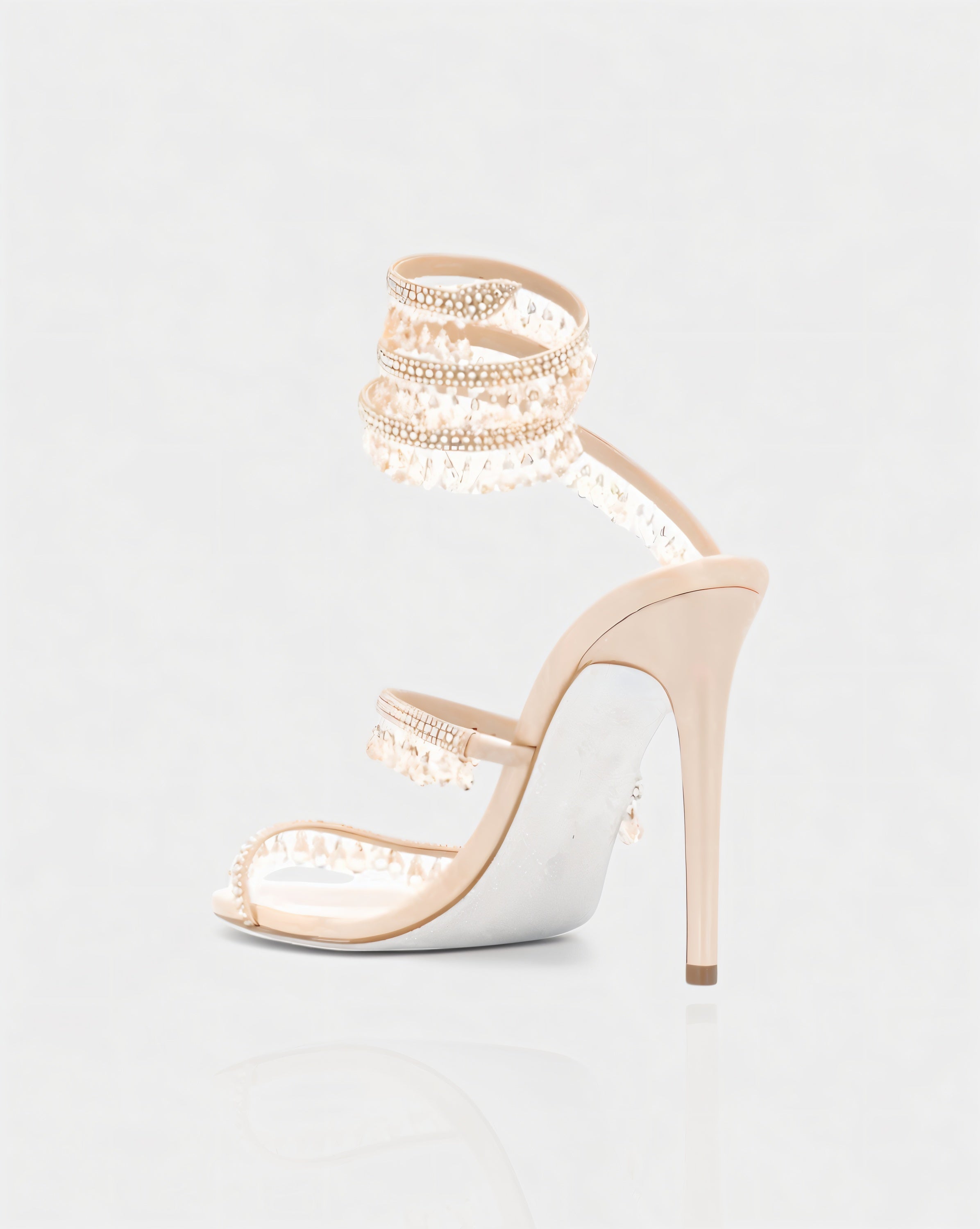 ALYRA | Rhinestone Tassel Ankle-Wrap High Heels
