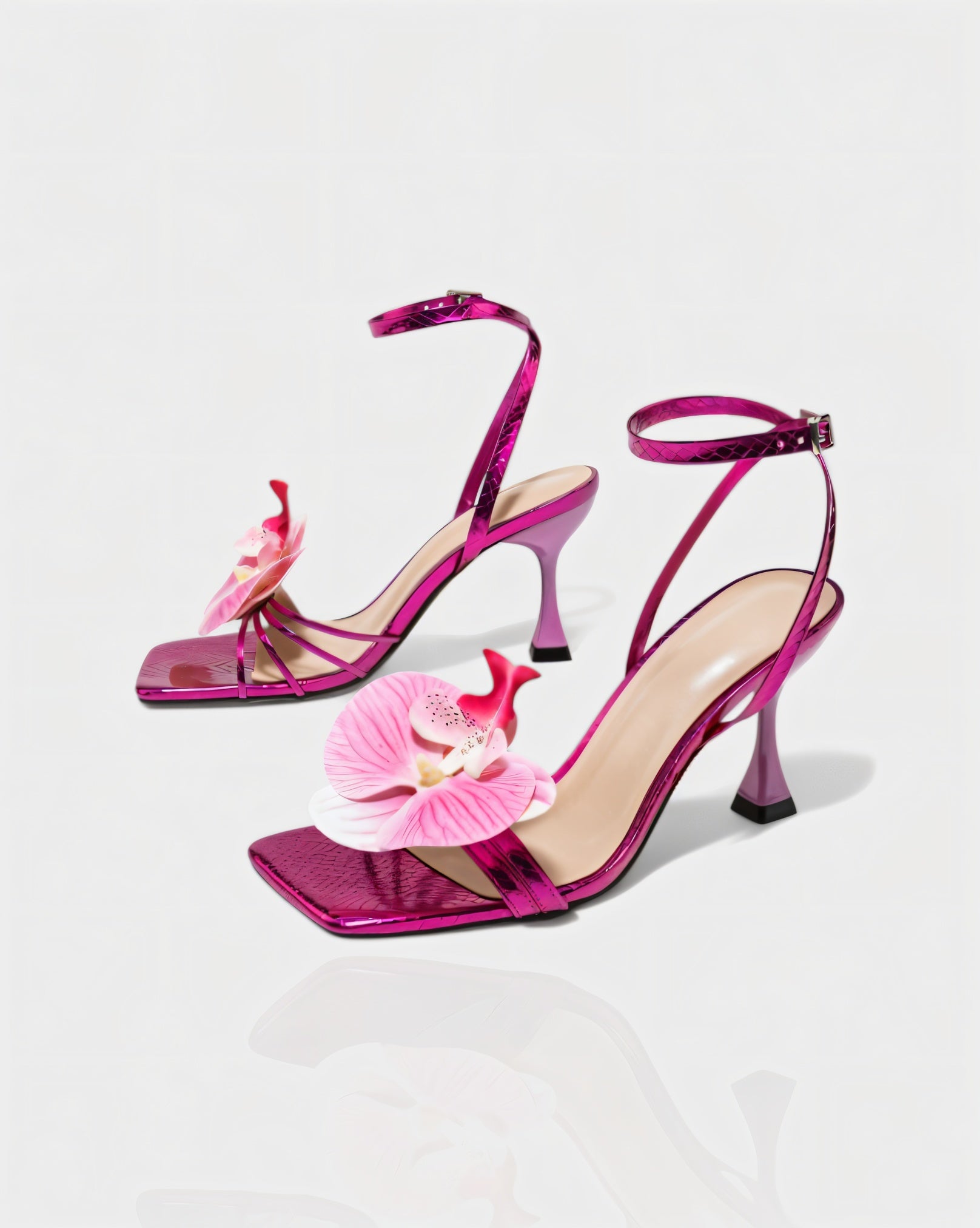 VIONA | Orchid Bloom Ankle Strap Heels