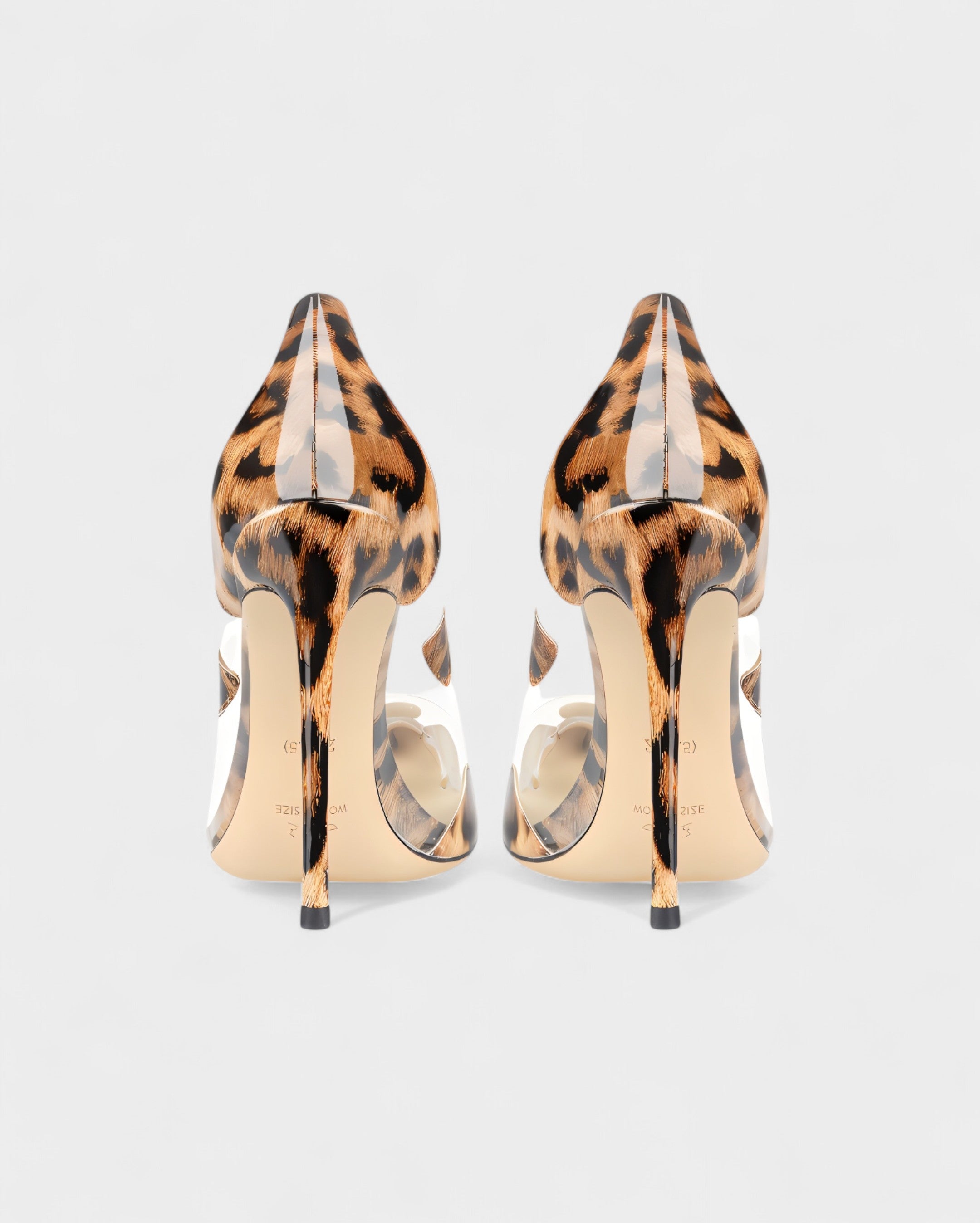 DALYA | Transparent Pointed-Toe Leopard Heels