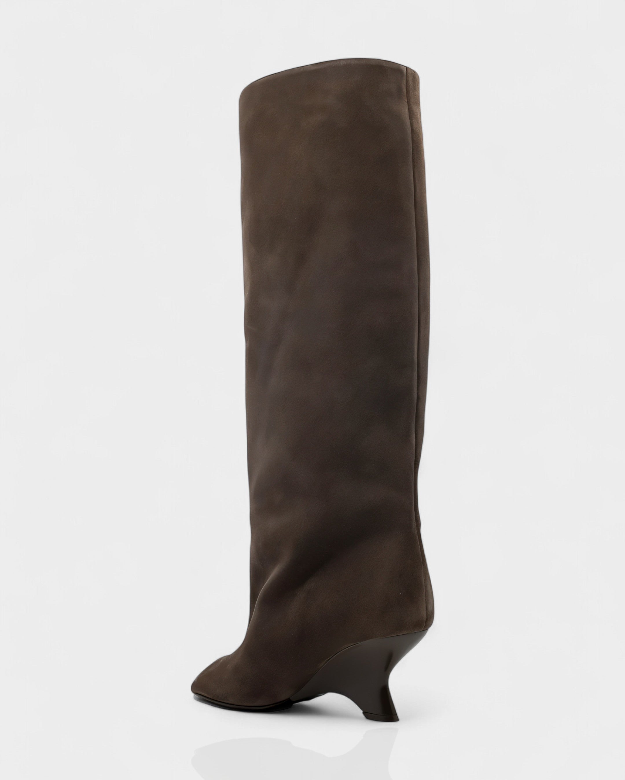 HELIRA | Peep Toe Wedge Knee High Boots