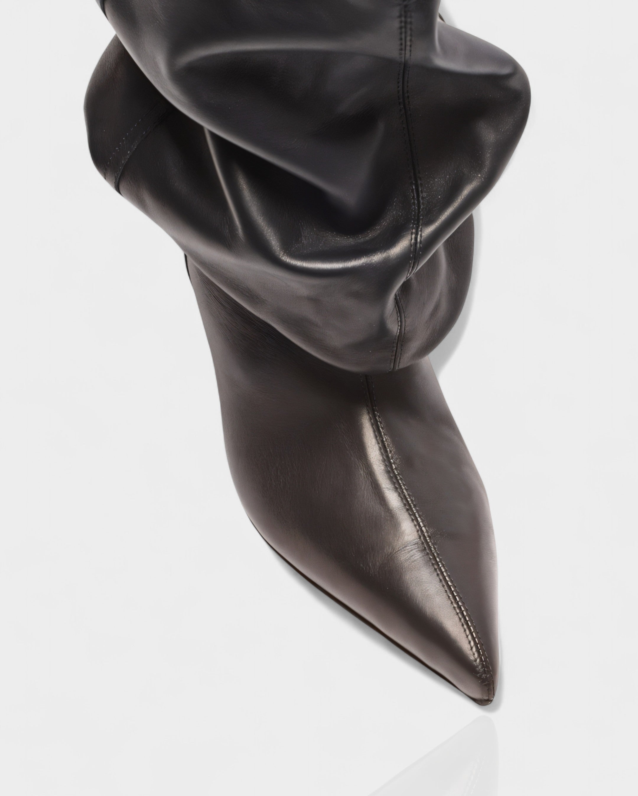 IRELLE | Slouchy Faux Leather Pointed Wedge Heel Boots