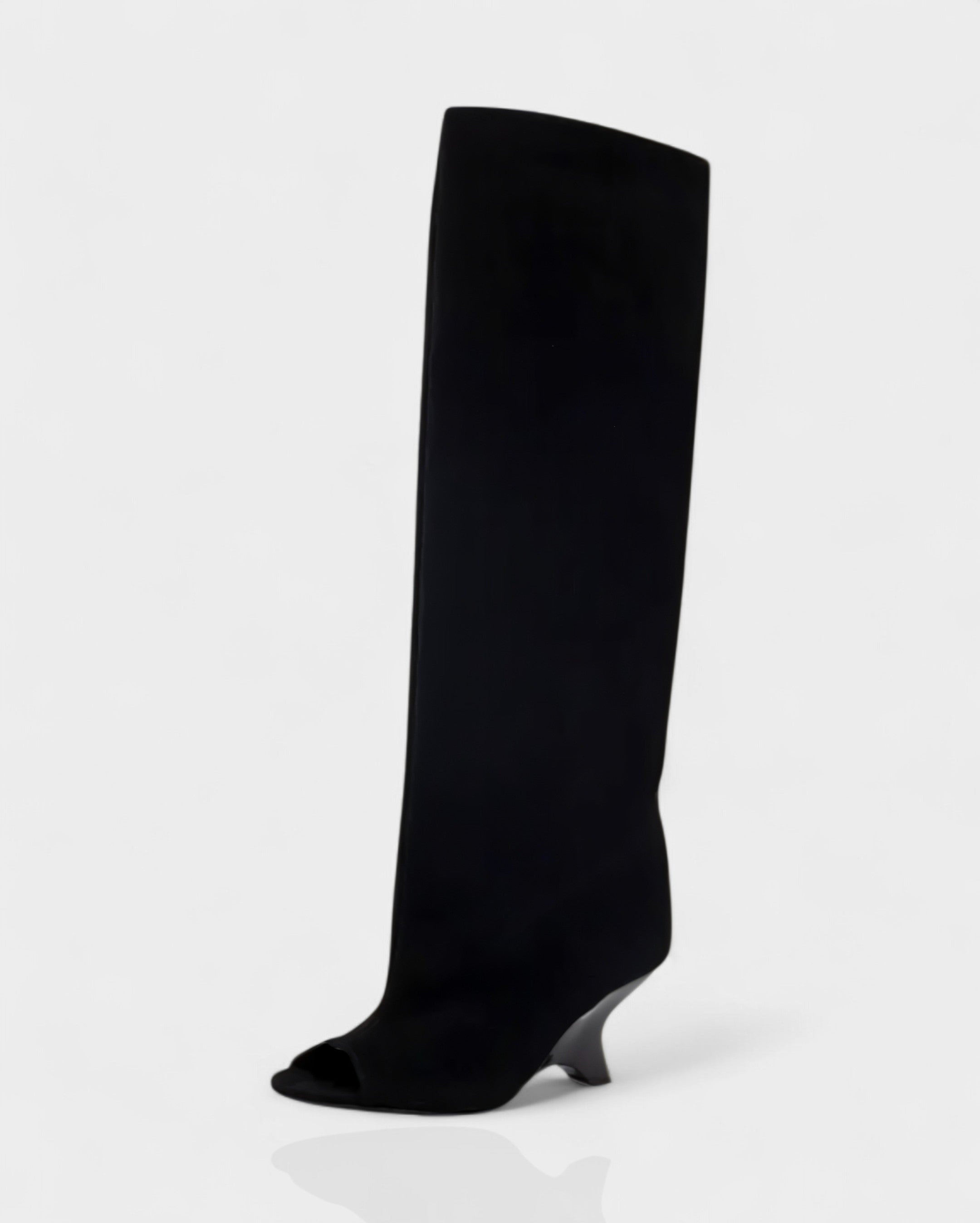 HELIRA | Peep Toe Wedge Knee High Boots