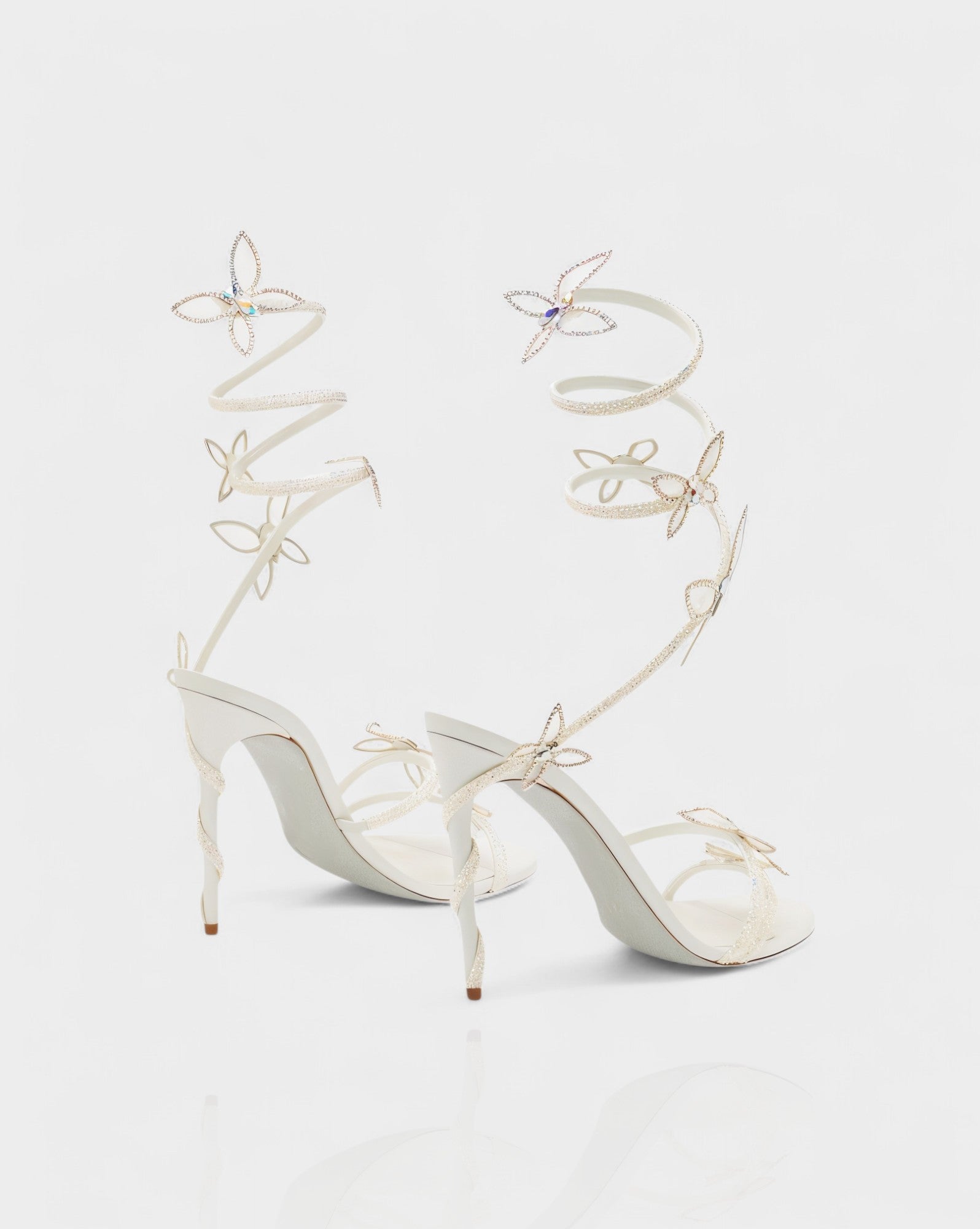 LYNA | Crystal Butterfly Spiral High Heels