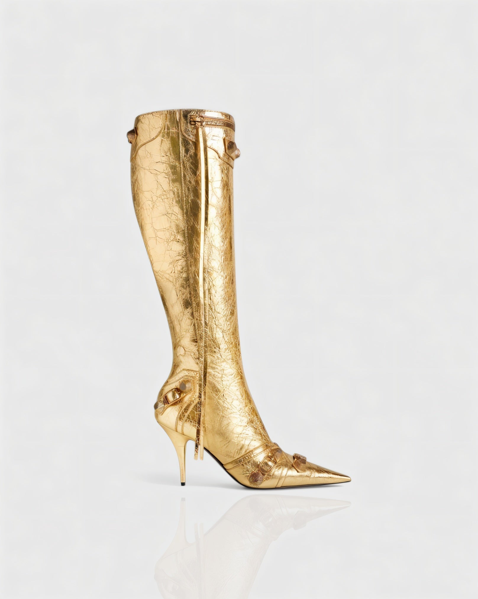 WENA | Studded Pointed Toe Knee-High Boots