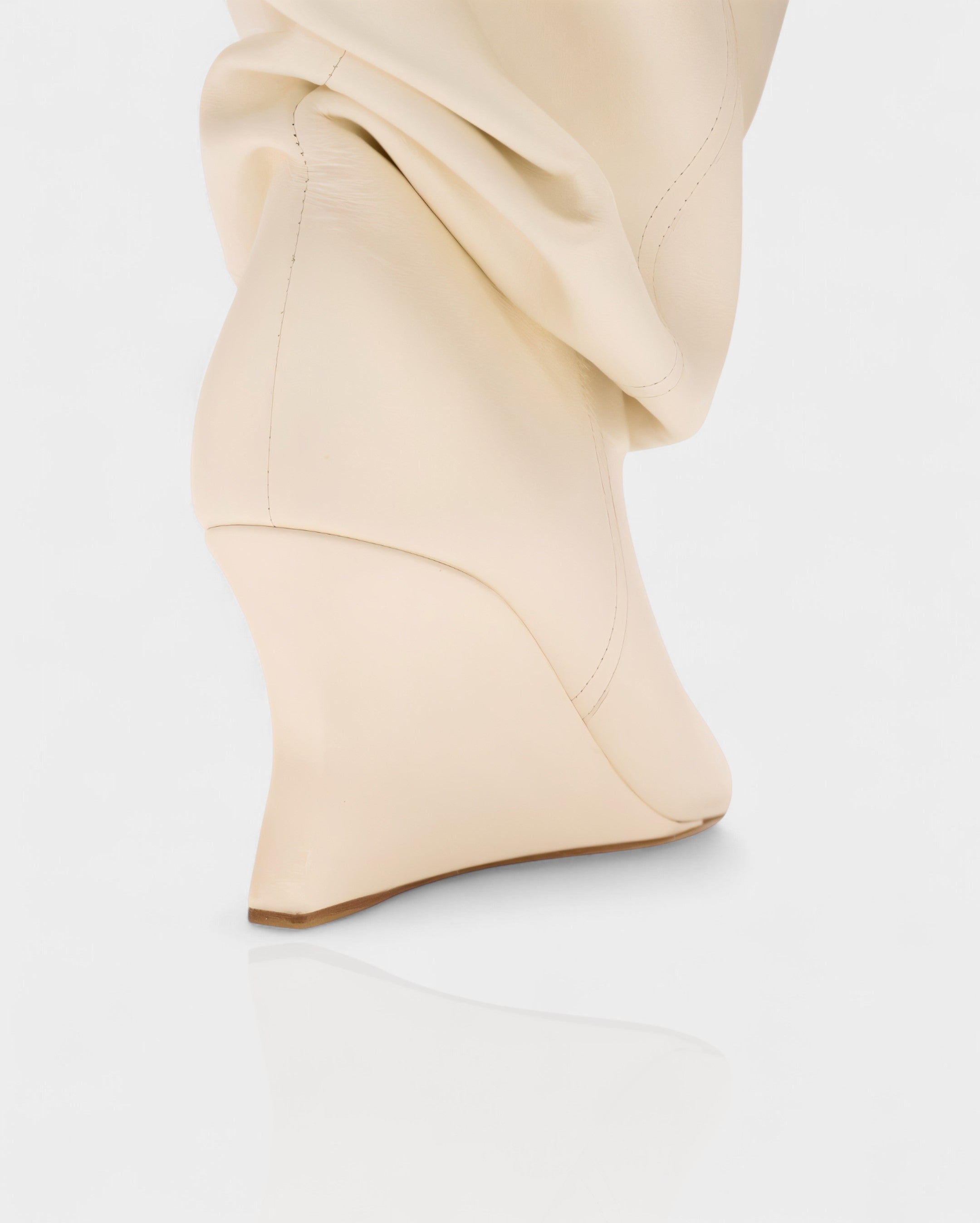IRELLE | Slouchy Faux Leather Pointed Wedge Heel Boots